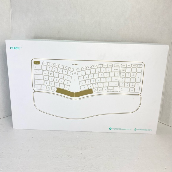 Nulea Wireless Ergonomic Keyboard Split with Wrist Rest White With Pink New RT05 - Picture 7 of 8
